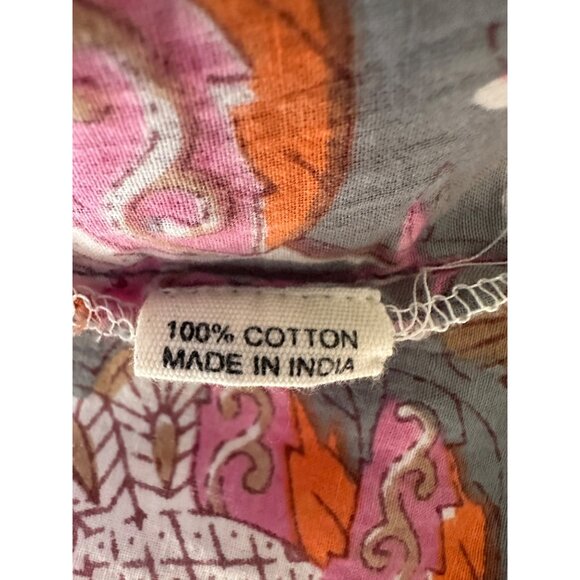 Made In India Cotton Midi Shirt Dress MED Sleeveless Lightweight Cottage NO BELT - Picture 3 of 9